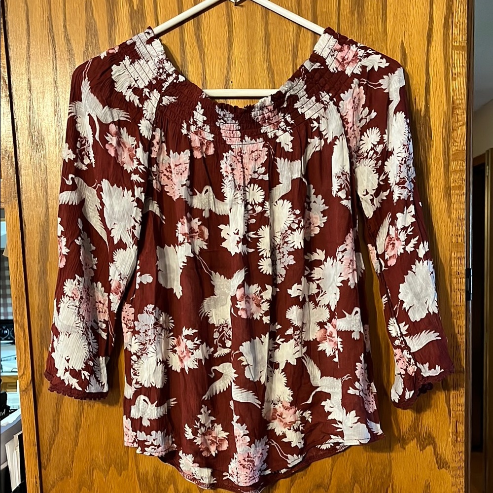Floral Burgundy Women's Top